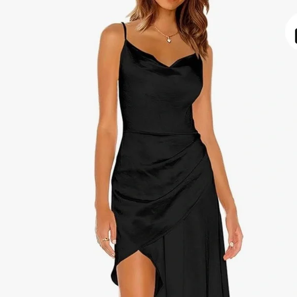 Dresses | Womens Spaghetti Strap Midi Dress Cowl Neck Formal Draped Slip Dress Small | Poshmark Dresses | Womens Spaghetti Strap Midi Dress Cowl Neck Formal Draped Slip Dress Small | Poshmark